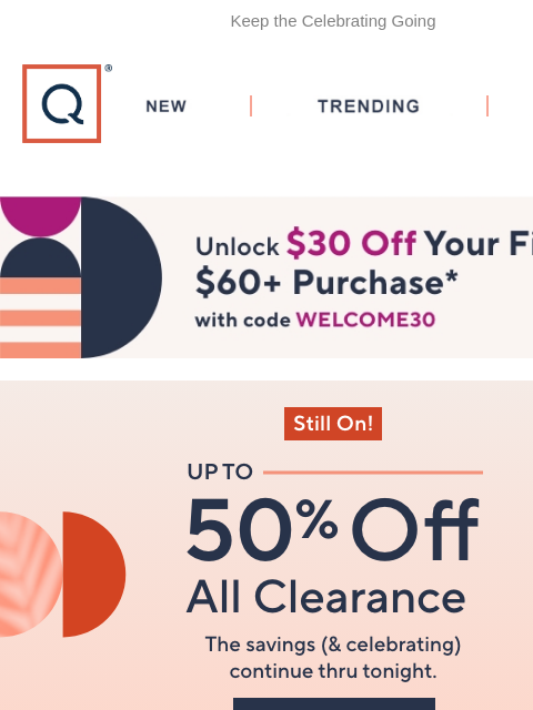 Keep the Celebrating Going QVC New TRENDING DEALS Unlock $30 off Your First Purchase clearance new arrivals clearance new arrivals clearance new arrivals clearance dyson tsv Explore More Joan Rivers