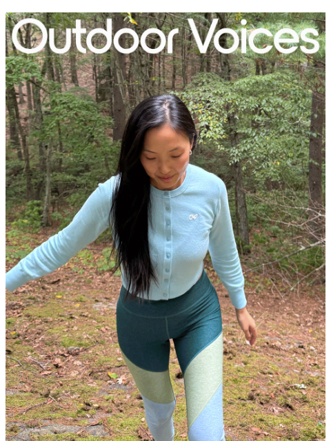 outdoorvoices newsletter: The Sugar Cardigan