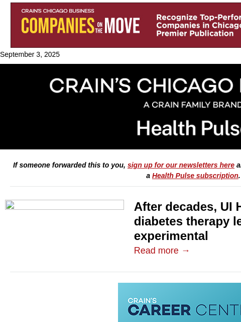 crainalerts newsletter: UI Health's islet transplant therapy passes milest...