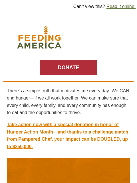 feedingamerica newsletter: Imagine a Hunger-Free America. Now let's make it a...
