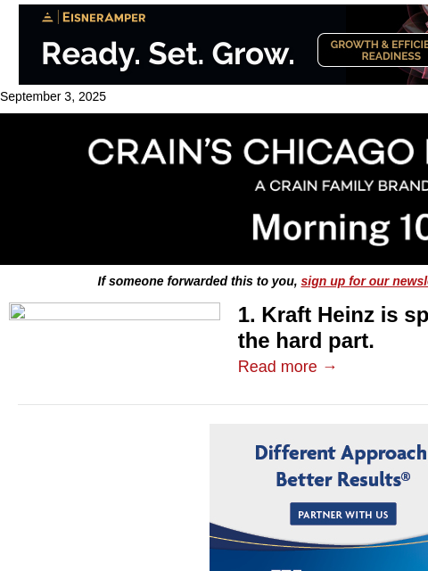 crainalerts newsletter: The risk for Kraft Heinz