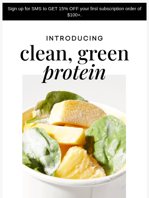 daily-harvest newsletter: Green juice is shaking in its bottle