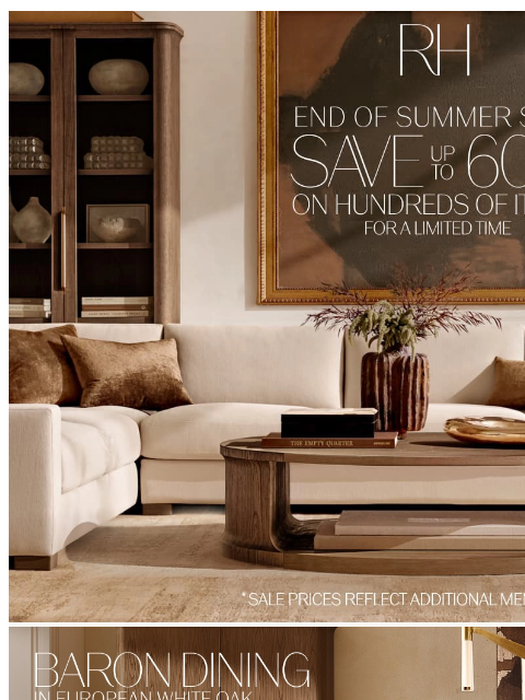 rh newsletter: Save Up to 60% on Hundreds of In-Stock Items. End ...