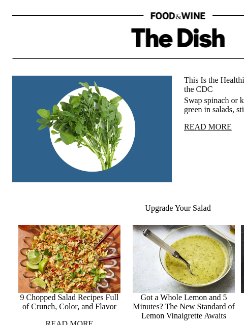 foodandwine newsletter: This Is the Healthiest Vegetable, According to the...