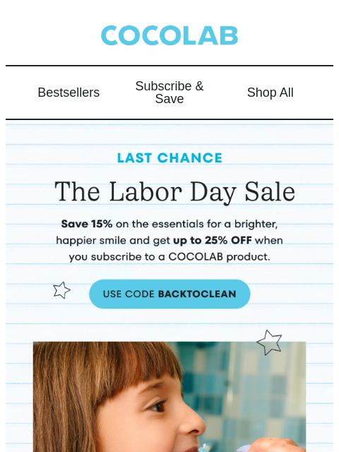 cocolab newsletter: 6 hours left: Labor Day Sale