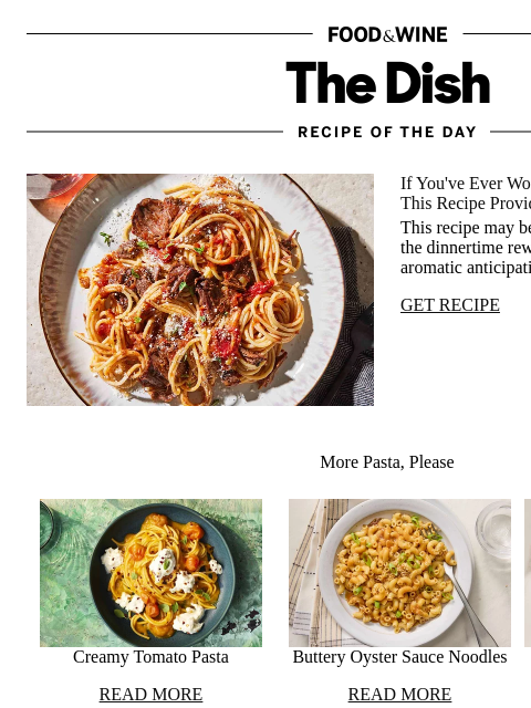 foodandwine newsletter: Sunday Sauce