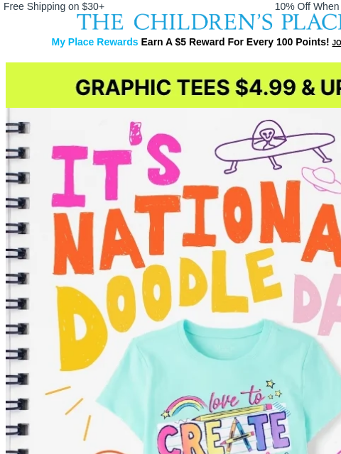 childrensplace newsletter: Happy National Doodle Day 🖍️🍂