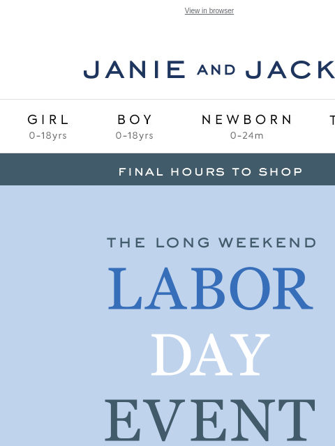 janieandjack newsletter: Final hours. For real this time.