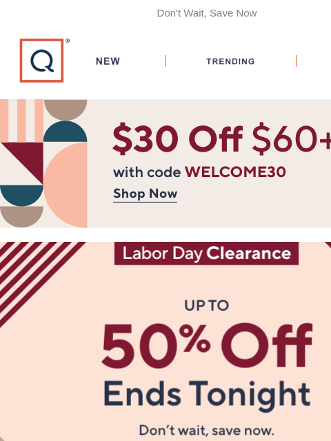 qvcemail newsletter: Last Chance! Labor Day Clearance