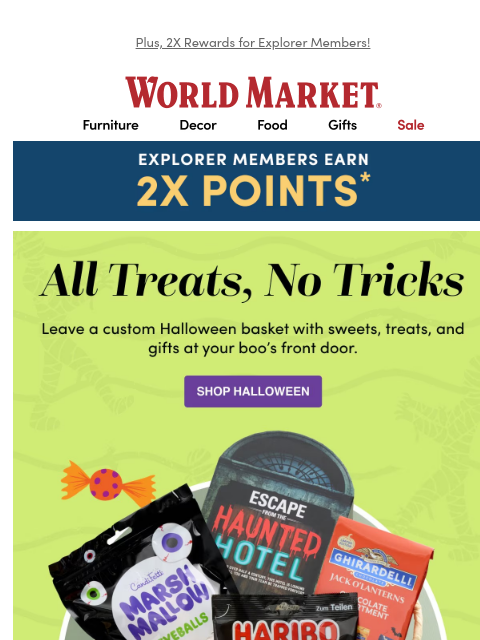 emailworldmarket newsletter: 🧟‍♀️ Scaring is caring. Halloween Boo Baskets INS...