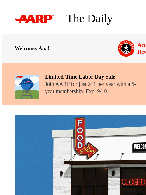 aarp newsletter: The Daily — Whatever Happened to These 13 Iconic R...