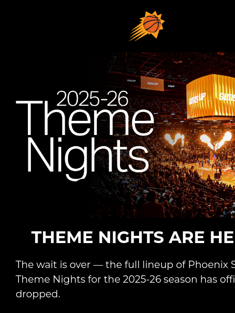 suns newsletter: 2025-26 Suns Theme Nights Are Here!