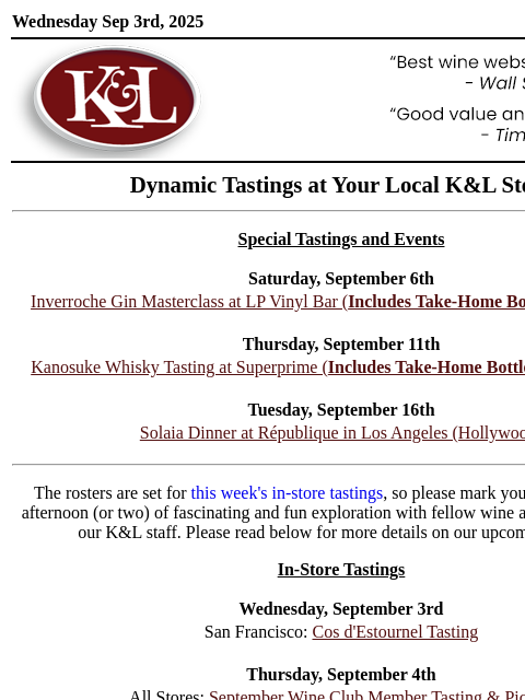 klwines newsletter: K&L Tastings: A Burgundy Battle: Chablis vs. the M...