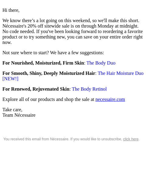 necessaire newsletter: A Note From Team Nécessaire