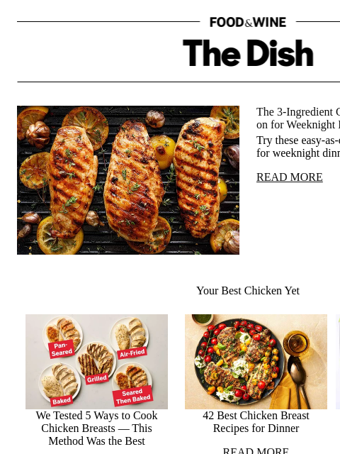 foodandwine newsletter: The 3-Ingredient Chicken Marinades Chefs Rely on f...