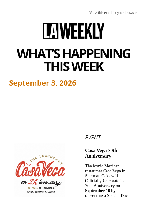 laweekly newsletter: What's Happening in LA This Week + Herstory at Dai...