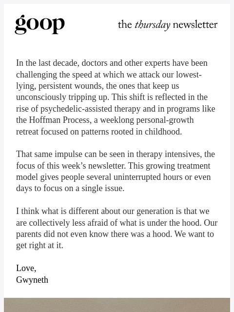 goop newsletter: the Thursday newsletter