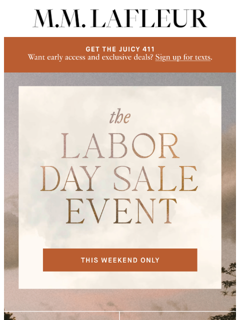 mmlafleur newsletter: The Labor Day Sale Event is here.