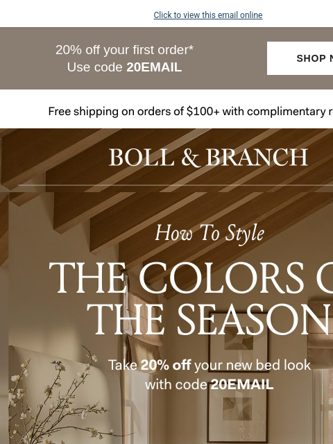 bollandbranch newsletter: Match your bed with the season