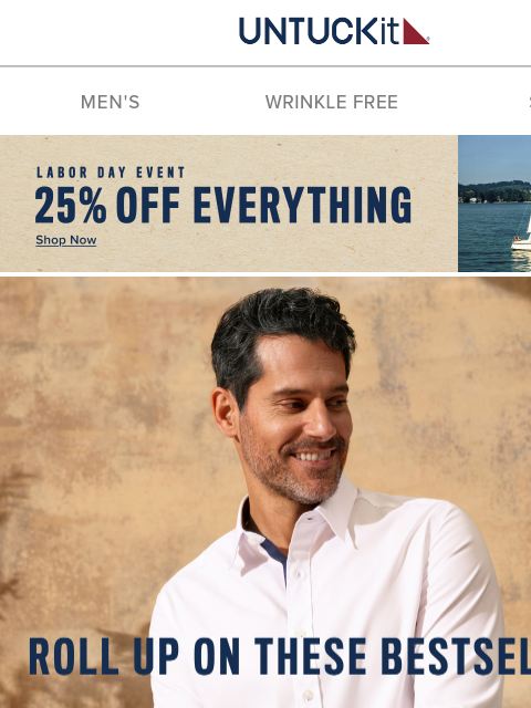 untuckit newsletter: THE Bestsellers Are Now 25% Off! 🏃