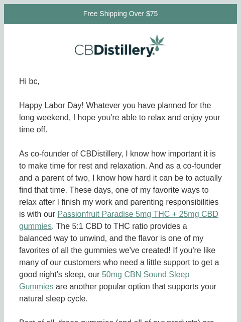 thecbdistillery newsletter: Find time to relax and save (up to 40%!)