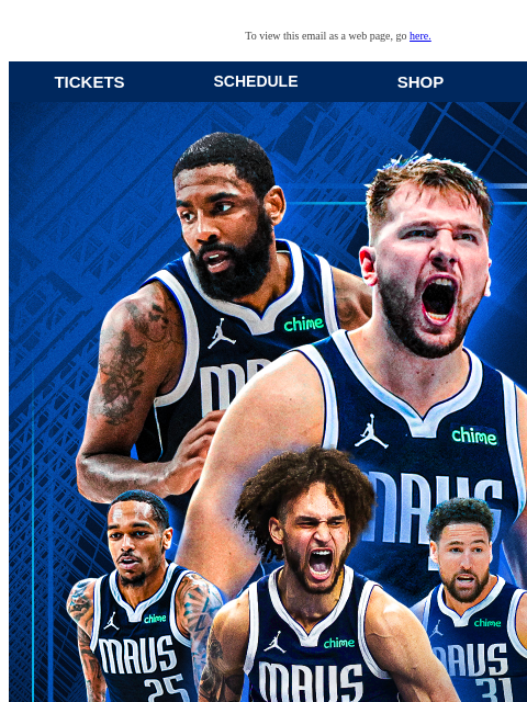 Mavs Insider Presale - 9/5 To view this email as a web page, go here. TICKETS SCHEDULE SHOP NEWS This email was sent to: brands.news.subscription@gmail.com This email was sent by: Mavs Media 1333 N