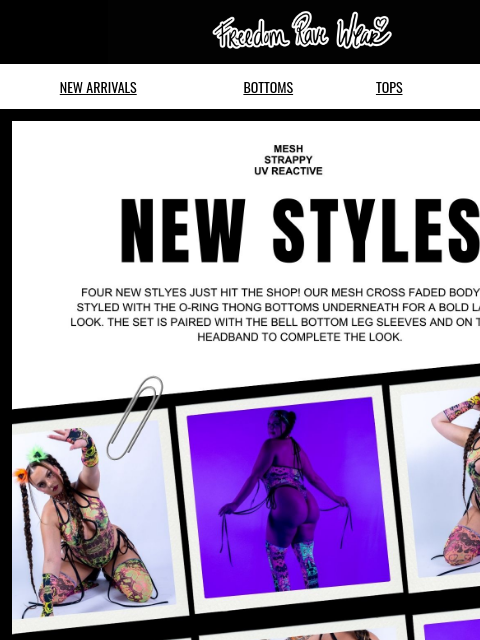 freedomravewear newsletter: NEW SET ALMOST SOLD OUT