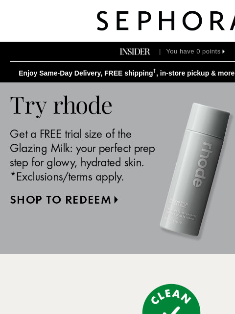 sephora newsletter: rhode by Hailey Bieber is finally here