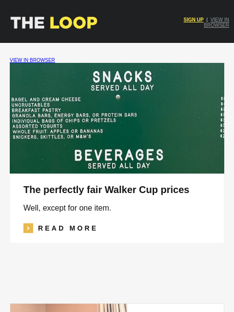 golfdigest newsletter: The (fair) Walker Cup concession prices, JT's 'dad...