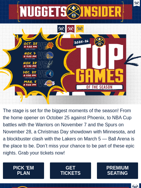 thedenvernuggets newsletter: 🎯Must-Watch Games This Season