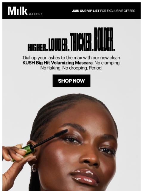 milkmakeup newsletter: Lashes at max volume