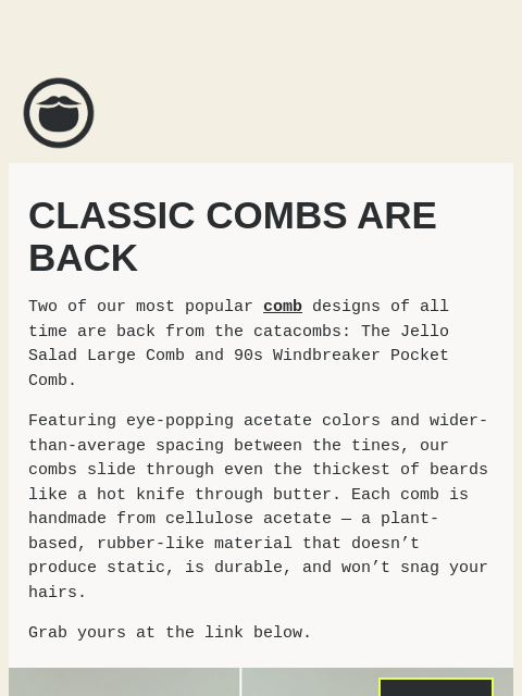 beardbrand newsletter: Classic Combs Are Back