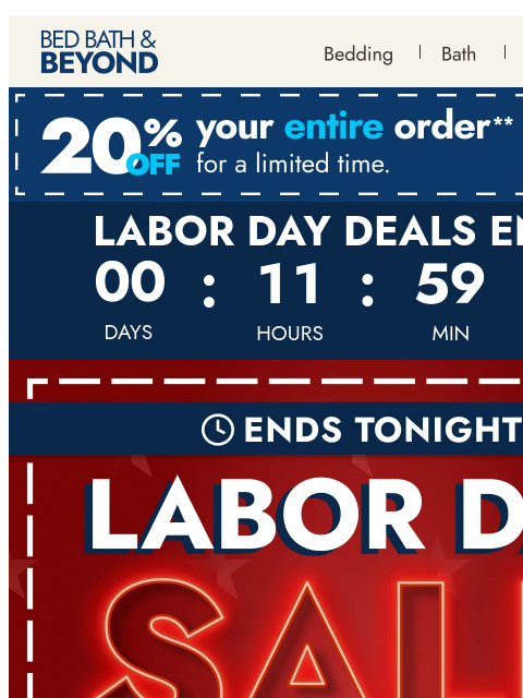 bedbathandbeyond newsletter: Up to 70% off ends TONIGHT 🚨🚨