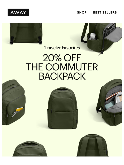 awaytravel newsletter: The bags you actually want are 20% off