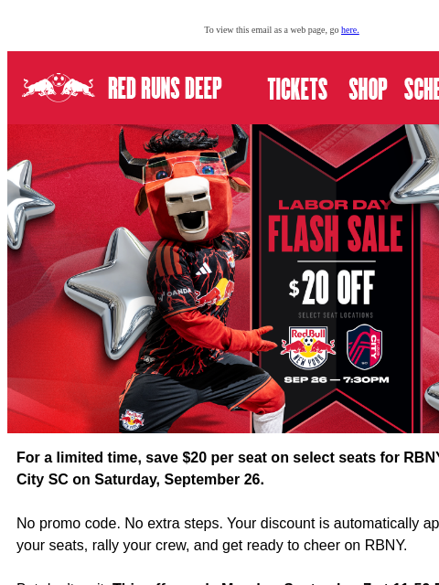 newyorkredbulls newsletter: 🎟️ Save $20 Per Seat for RBNY vs. St. Louis City ...