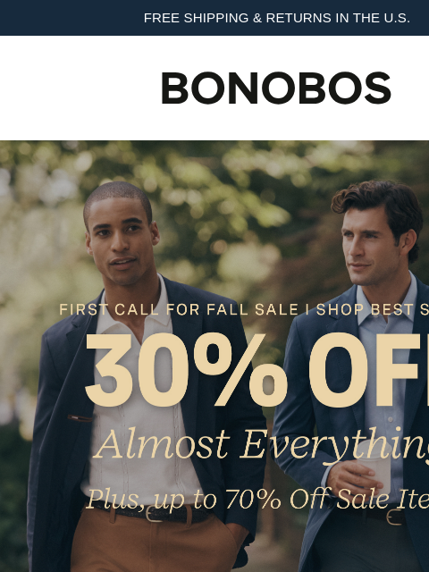 bonobos newsletter: The Sale Just Got Better: Up to 70% Off | Best Sel...