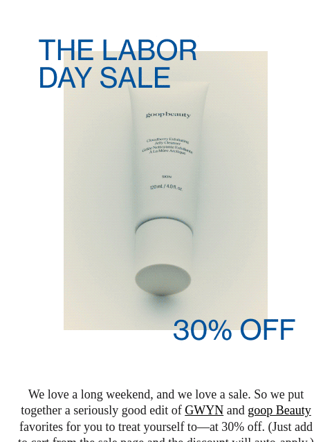 goop newsletter: our labor day sale is here