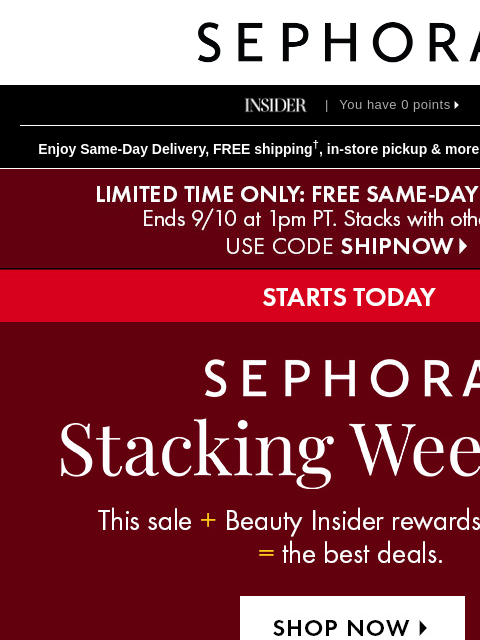 sephora newsletter: Get up to 50% on select beauty and get 500 bonus p...