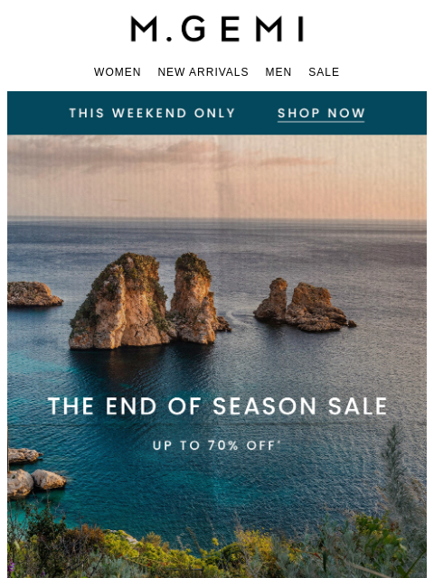 mgemi newsletter: The End of Season Sale Starts Now!