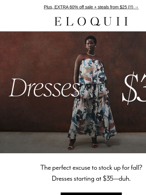 eloquii newsletter: Fall dresses from $35 ❣️