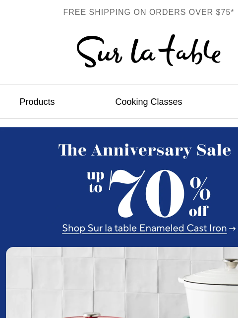 surlatable newsletter: Heirloom-quality cast iron up to 70% off.