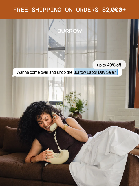 burrow newsletter: Weekend plans? Shop the Labor Day Sale.