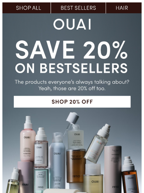 theouai newsletter: Your faves are now 20% off