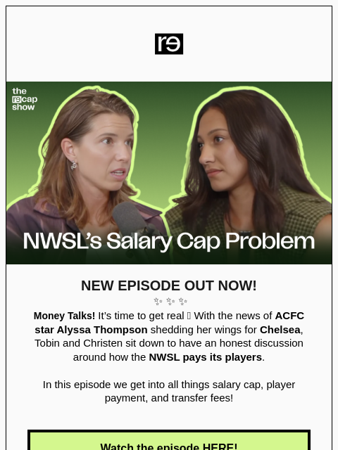 re-website newsletter: Alyssa Thompson's Chelsea transfer & NWSL's Salary...