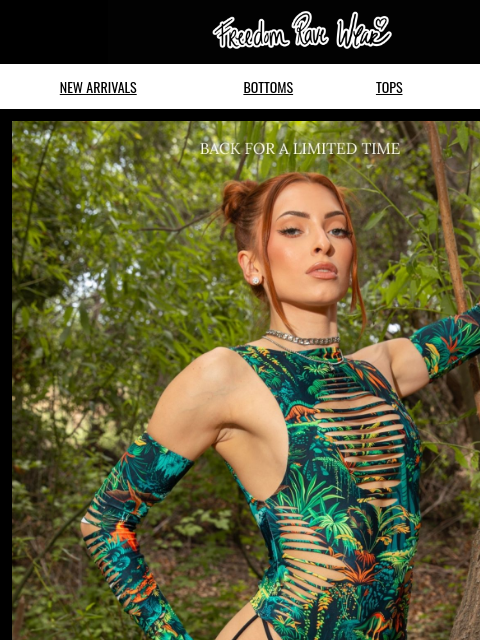 freedomravewear newsletter: Mesozoic Restocked 🦖🦖🦖