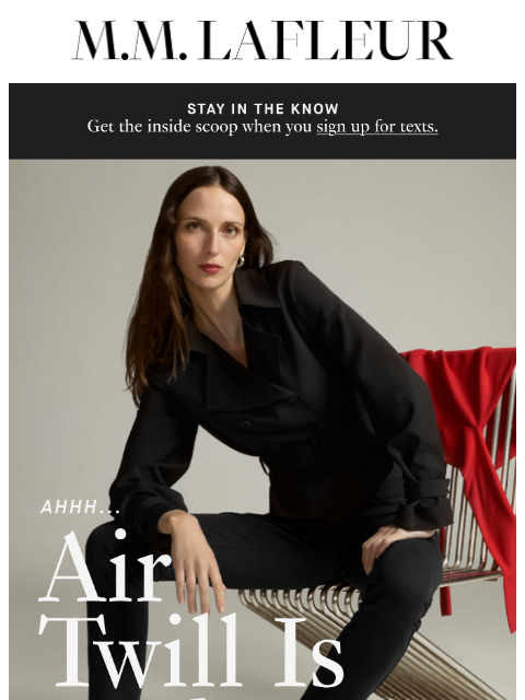 mmlafleur newsletter: PHEW! Air Twill Suiting Is Back