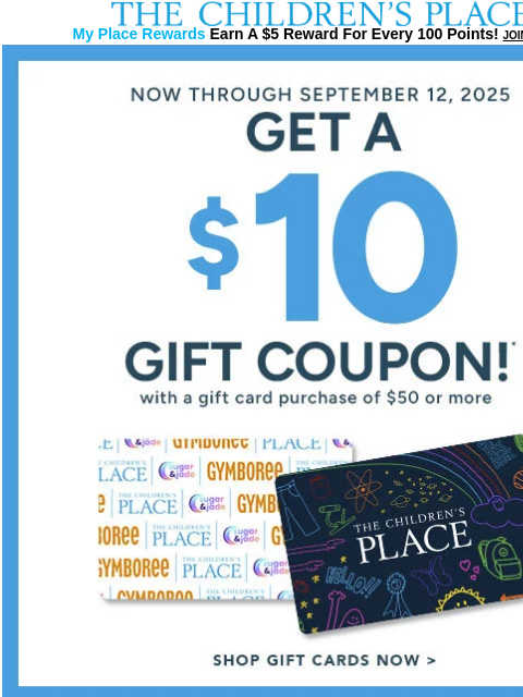 childrensplace newsletter: From Us 🧡 $10 Off your next purchase