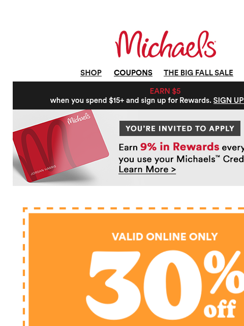 michaels newsletter: 🗣️ The Big Fall Sale is on! Save on a fresh fall ...
