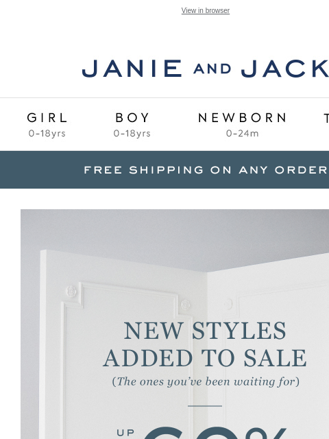 janieandjack newsletter: The wait is over: new styles added to sale