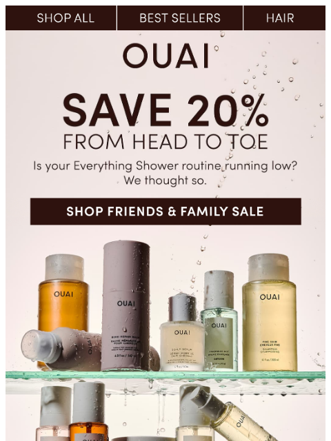 theouai newsletter: 20% off your head-to-toe routine